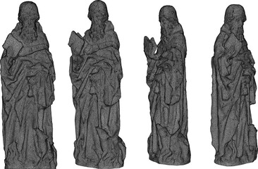sketch vector illustration of classical vintage greek roman thinker philosopher statue ethnic