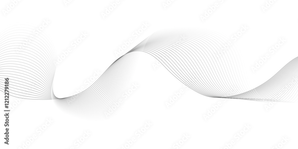 Poster Abstract lines on a white background with a dynamic waveBackground lines wave abstract stripe design. White background, mesh abstract, vector blurred soft blend color background .
