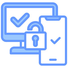 Two Factor Authentication Blue Icon