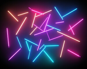 A vibrant arrangement of glowing neon sticks in various colors against a dark background.