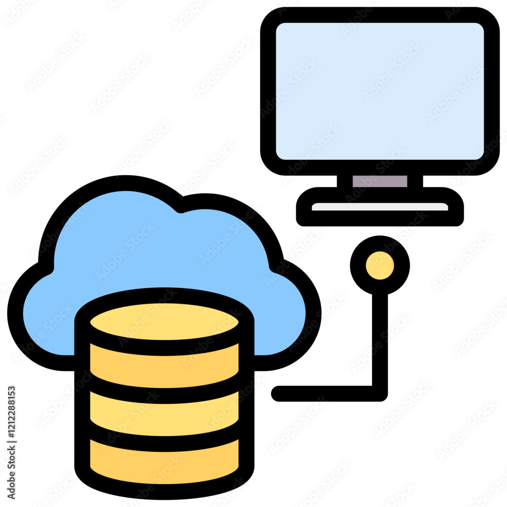 Poster data portability outline color icon