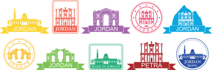 Fototapeta premium Jordan set. Isolated Jordan on white background