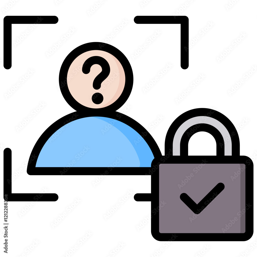 Poster anonymization outline color icon
