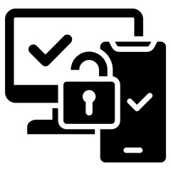 Two Factor Authentication Glyph Icon