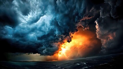 burning fire in the sky
