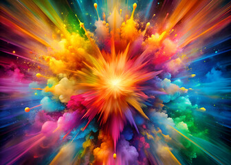Fototapeta premium Abstract Colorful Explosion. A Burst of Energy and Imagination