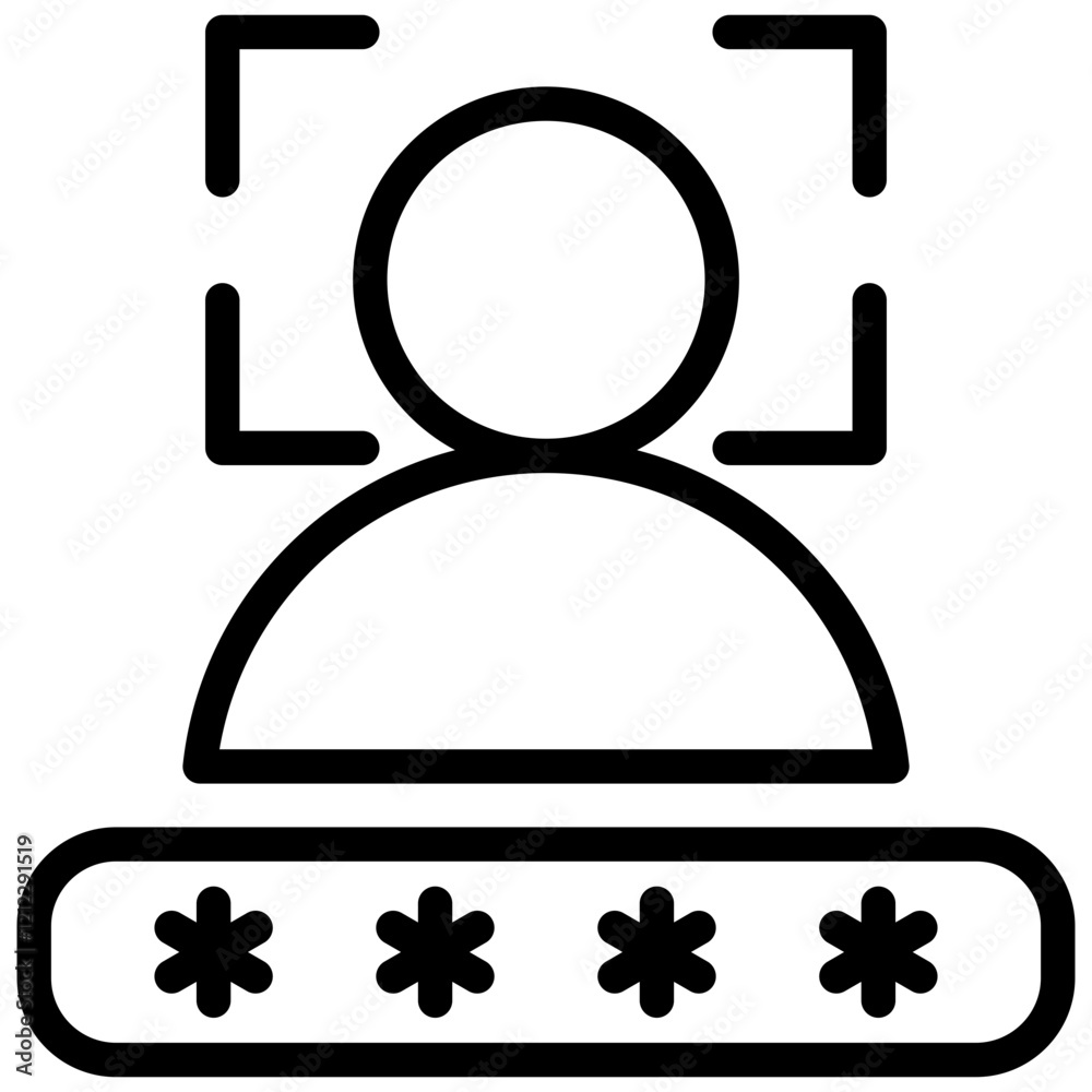 Poster user authentication outline icon