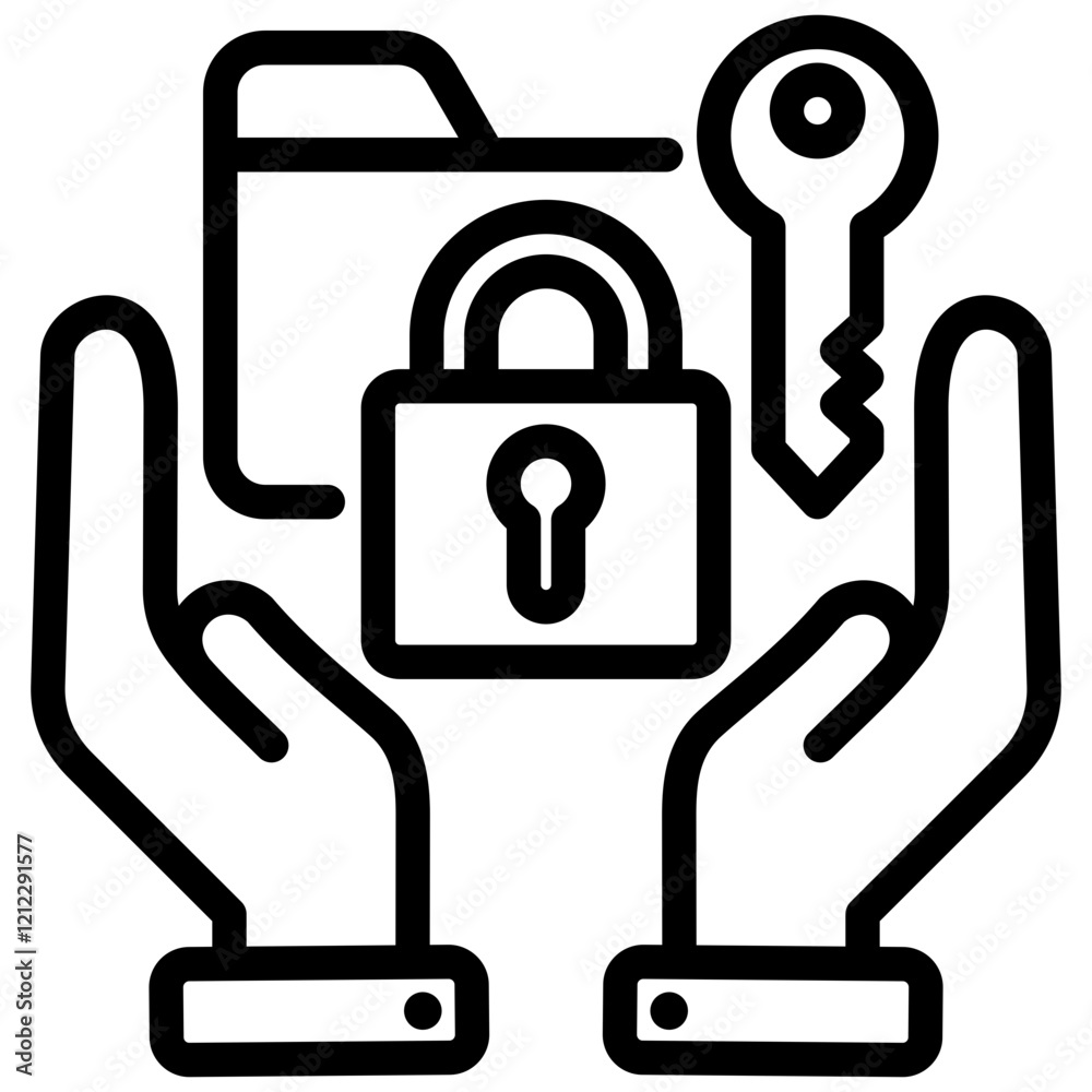 Poster data handling outline icon