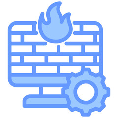 Firewall Configuration Blue Icon