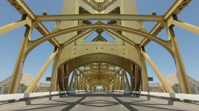 Sacramento gold painted bridge