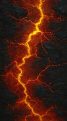 A dark background with glowing yellow cracks resembling volcanic lava or electrical energy.