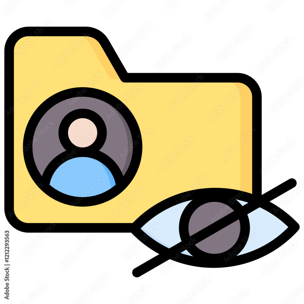 Poster data privacy outline color icon