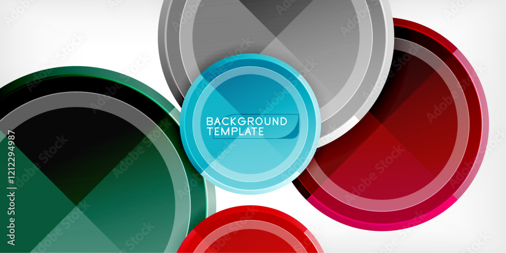 Poster Minimal geometric abstract background. Circle triangle design