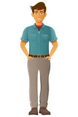 young man is handsome modern and promising vector illustration isolated on white background