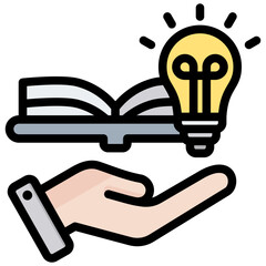 Fototapeta premium Knowledge Outline Color Icon