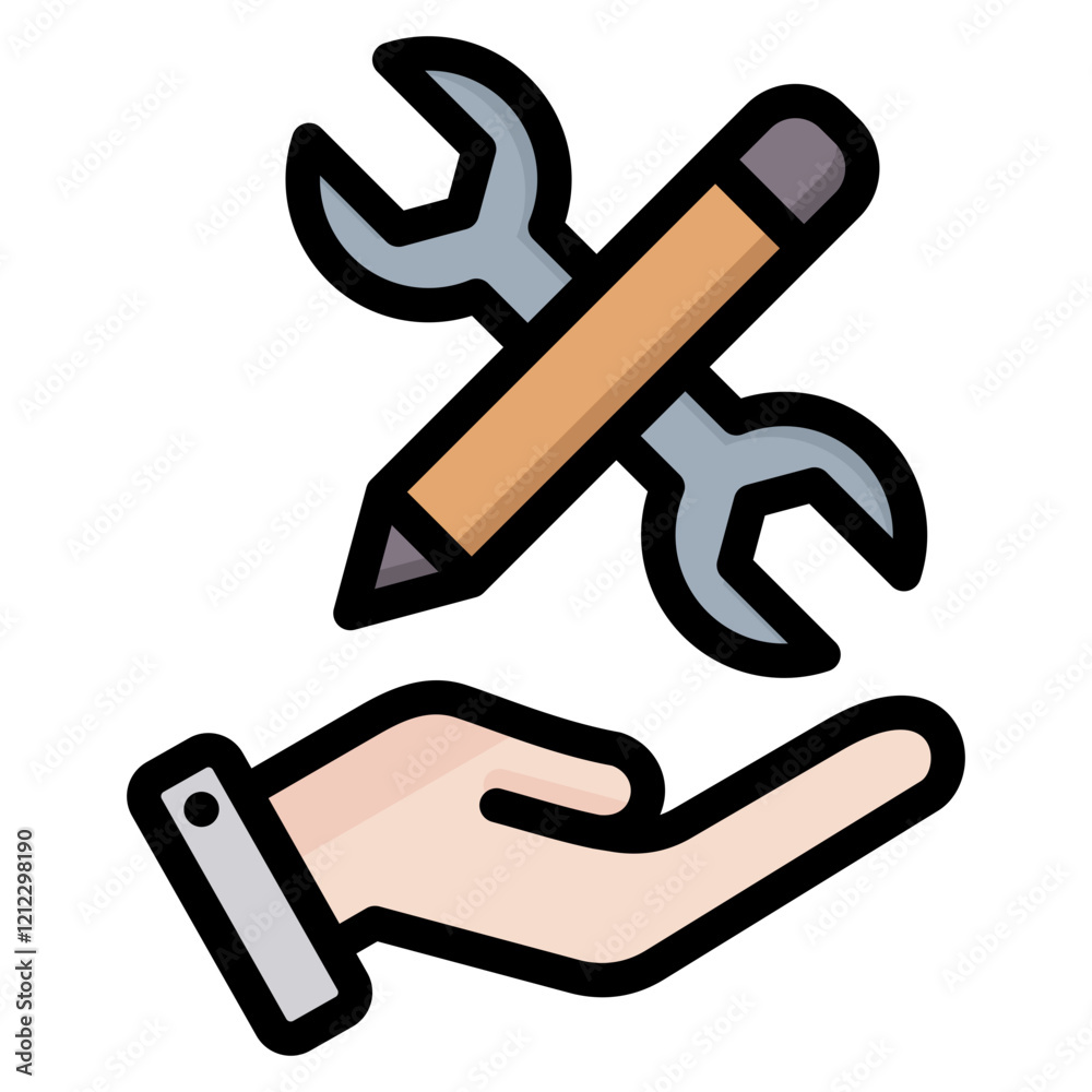 Poster skill outline color icon