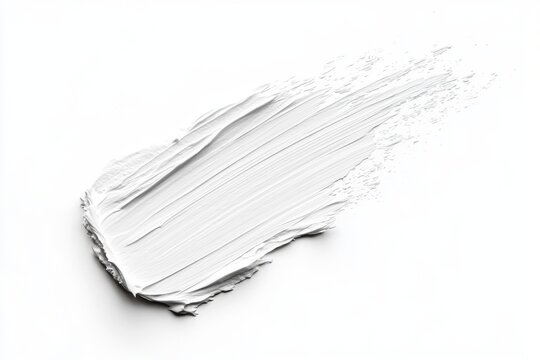A white paint stroke on a white background stands out with jagged edges and fluid texture in a minimalist&nbsp;effect