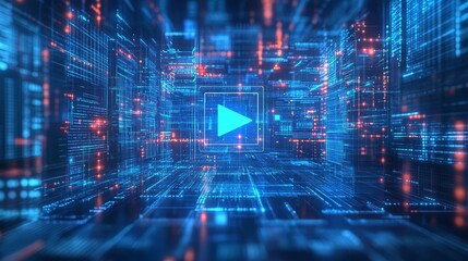Play button in digital space