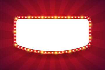 Light Frame Retro Billboard for Decoration. Vector Illustration