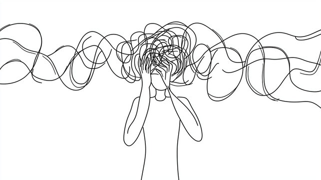 Ilustraci&oacute;n representando la tristeza y la ansiedad