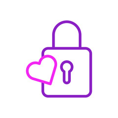 Locked Heart Love Symbol Design