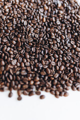 Coffee grains close up, texture