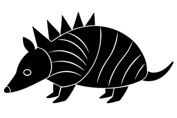 A simple wild animal shap with short spikers cartoon style , vector illustration