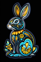 Naklejka premium Artistic illustration of stylized rabbit