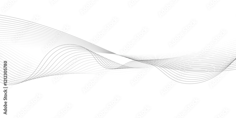 Poster abstract wave lines dynamic flowing colorful light isolated background. technology, modern, wallpape