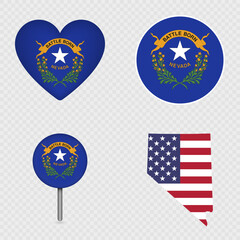 Nevada State Flag Icons Pack. Vector illustration.