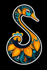 Fototapeta premium Artistic illustration of stylized swan