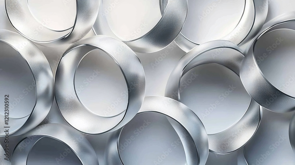 Poster abstract background of overlapping metallic rings.