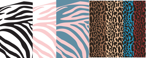 Zebra Stripes Pattern and leopard pattern collection  © Faurdaus