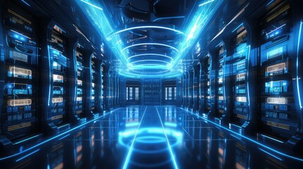 server room, data cloud storage, big databases center