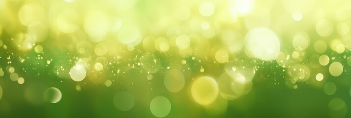 Beautiful abstract green bokeh backgrou with shimmering light dots and soft focus for artistic and creative visual applications