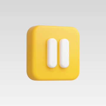 3d Realistic Pause Icon vector illustration