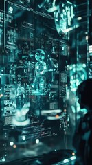 Collaborative chatbot avatars on holographic display with digital screens