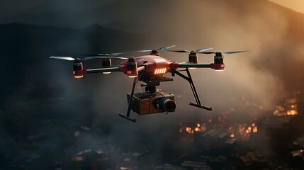 A photo of a drone delivering medical supplies