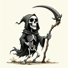 Reaper with a scythe