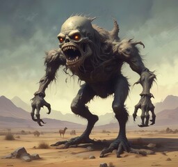 Fototapeta premium Illustration of dusty spooky monster