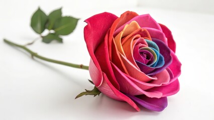 Fototapeta premium pink rose isolated on white background