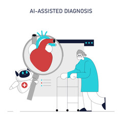Automation In Healthcare. Flat Vector Illustration