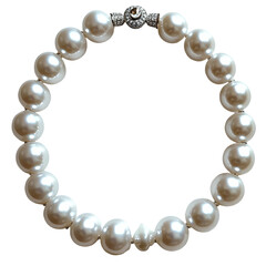 Obraz premium Elegant Pearl Bracelet with Diamond Clasp Luxurious Jewelry Accessory Close up Studio Shot