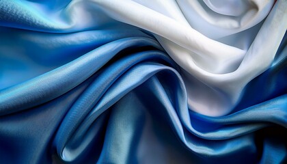 Fototapeta premium abstract blue and white flowing fabric texture