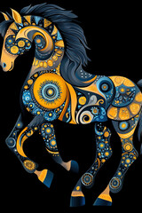 Obraz premium Artistic illustration of stylized horse