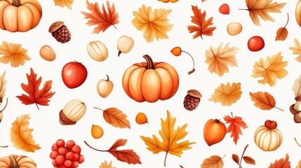 Joyful autumn harvest pattern