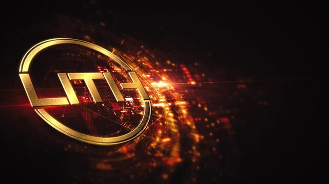 Futuristic digital background highlighting advanced cryptocurrency and encryption technology, featuring blockchain networks and secure cryptographic systems : LITH, LITHIUM FINANCE