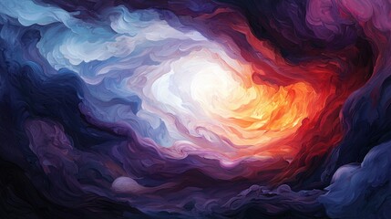 Obraz premium Abstract swirling colors vibrant hues dynamic energy painterly texture cosmic landscape