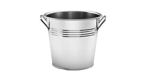 Isolated Simple White Metal Bucket