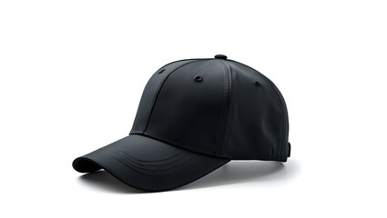 Fototapeta premium Baseball cap black templates, front views isolated on white background 